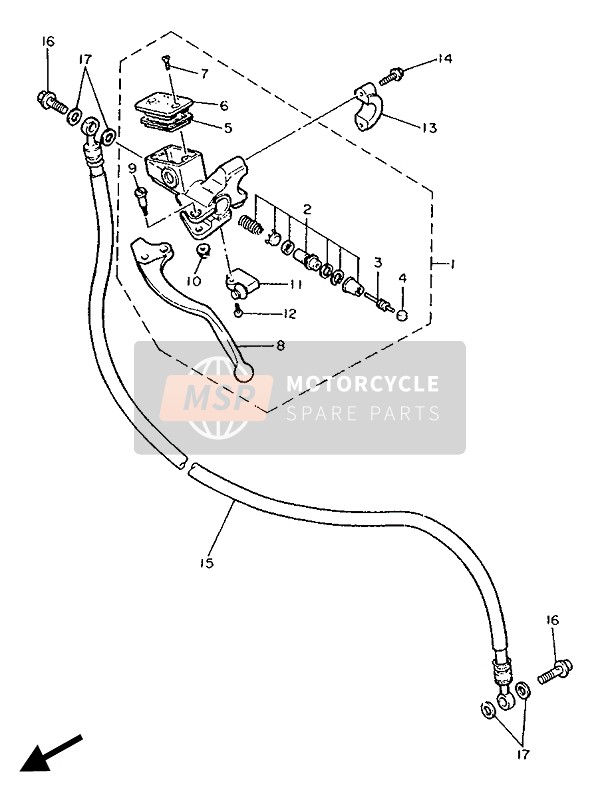 Yamaha FZR1000 1989 Front Master Cylinder 2 for a 1989 Yamaha FZR1000