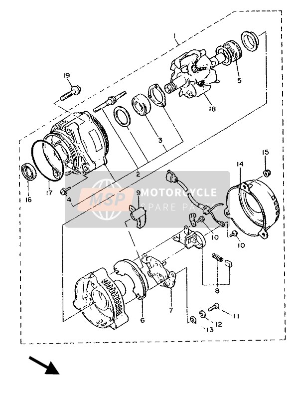 Yamaha FZR1000 1989 GENERATOR für ein 1989 Yamaha FZR1000