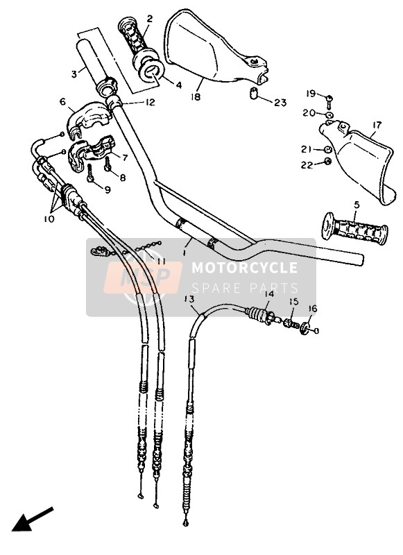 Yamaha TT600W 1989 Steering Handle & Cable for a 1989 Yamaha TT600W