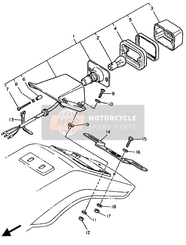 Yamaha TT600W 1989 RÜCKLICHT für ein 1989 Yamaha TT600W