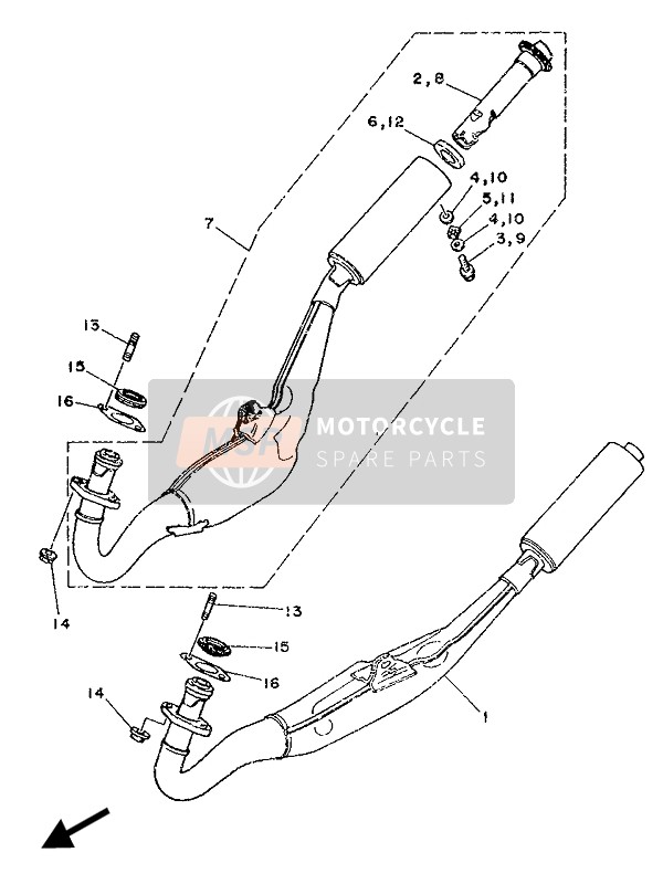 Yamaha TZR250 1989 ABGAS für ein 1989 Yamaha TZR250