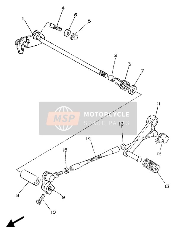 Yamaha TZR250 1989 Shift Shaft for a 1989 Yamaha TZR250