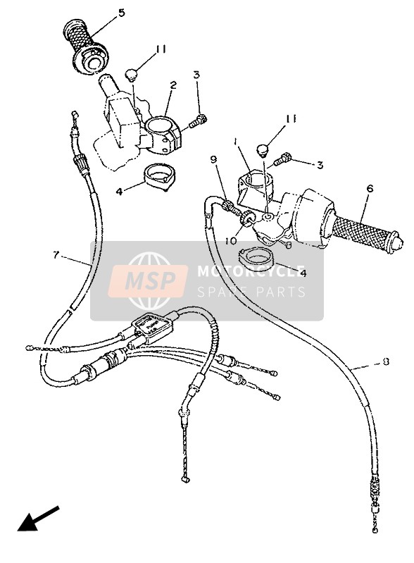 Yamaha TZR250 1989 Steering Handle & Cable for a 1989 Yamaha TZR250