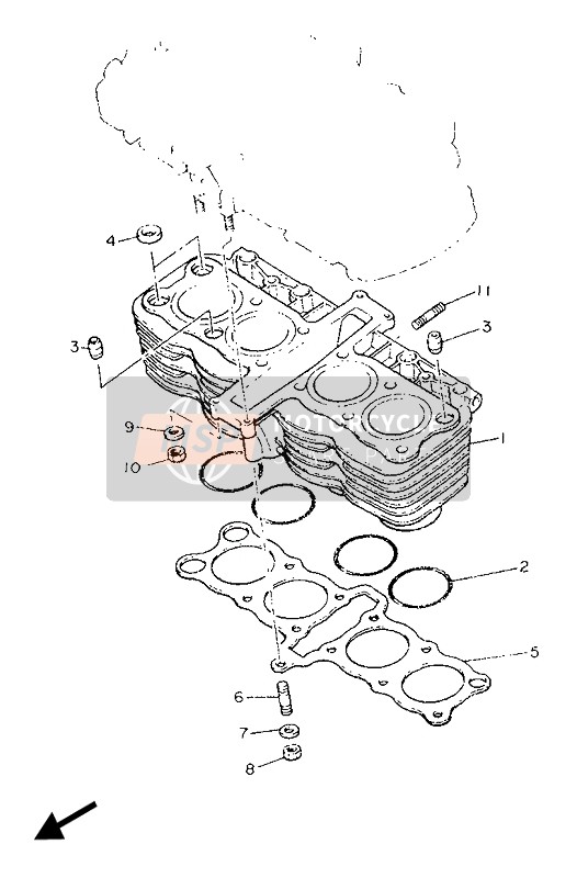 Yamaha XJ600 1989 Cilindro para un 1989 Yamaha XJ600