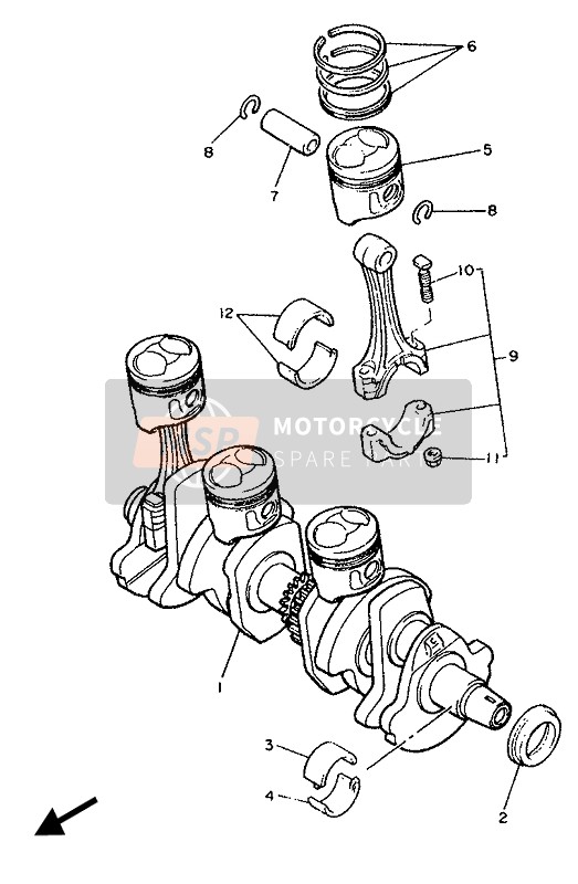 Yamaha XJ600 1989 Crankshaft & Piston for a 1989 Yamaha XJ600