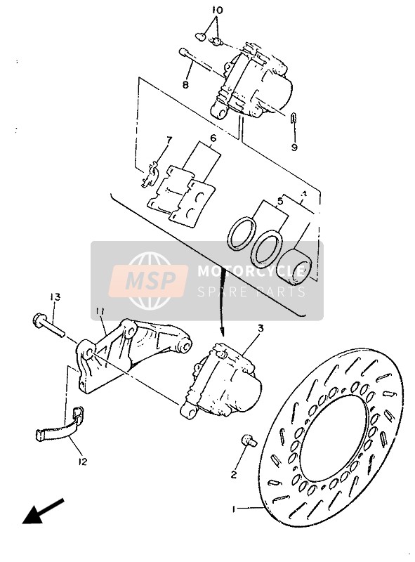 Yamaha XJ600 1989 Rear Brake Caliper for a 1989 Yamaha XJ600