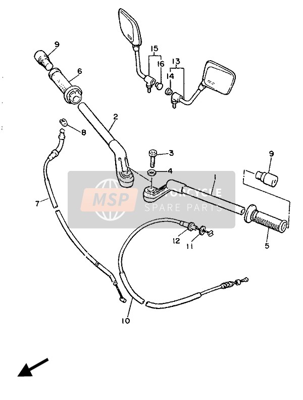 Yamaha XJ600 1989 Steering Handle & Cable for a 1989 Yamaha XJ600