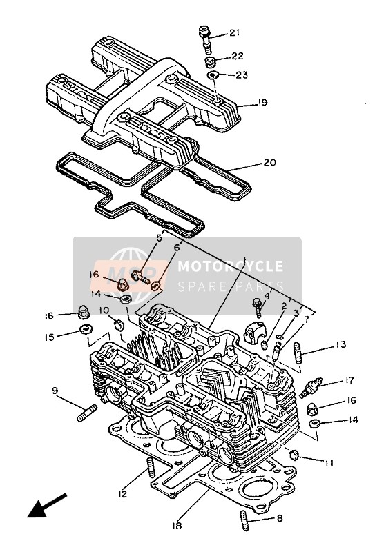 Yamaha XJ900F 1989 Cylinder Head for a 1989 Yamaha XJ900F