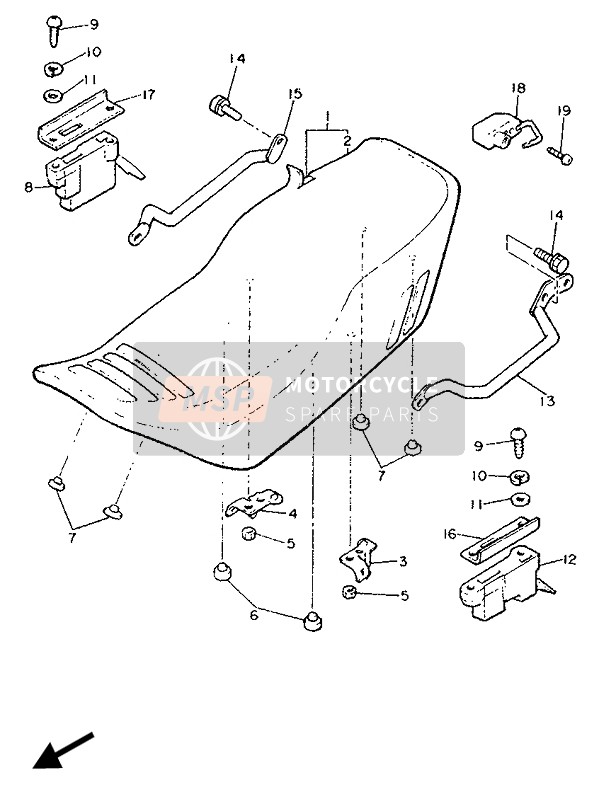 Yamaha XJ900F 1989 Asiento para un 1989 Yamaha XJ900F