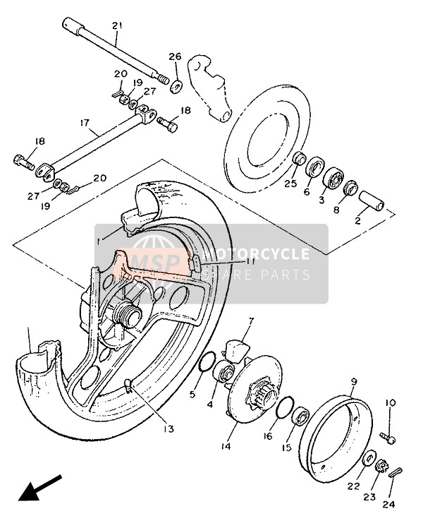 Yamaha XJ900F 1989 Ruota posteriore per un 1989 Yamaha XJ900F