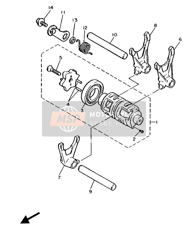 Yamaha XT600 1989 Shift Cam & Fork for a 1989 Yamaha XT600