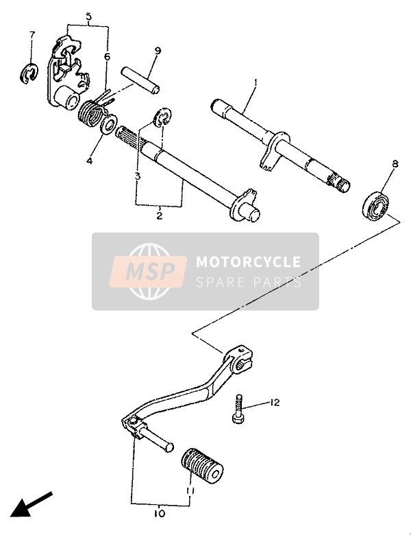 Yamaha XT600 1989 Shift Shaft for a 1989 Yamaha XT600