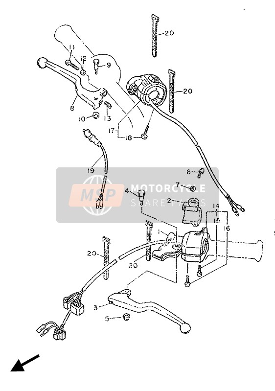 Yamaha XT600 1989 Handle Switch & Lever for a 1989 Yamaha XT600