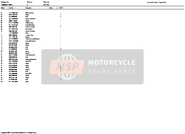 Yamaha XT600 1989 XT600-Part List@006 for a 1989 Yamaha XT600