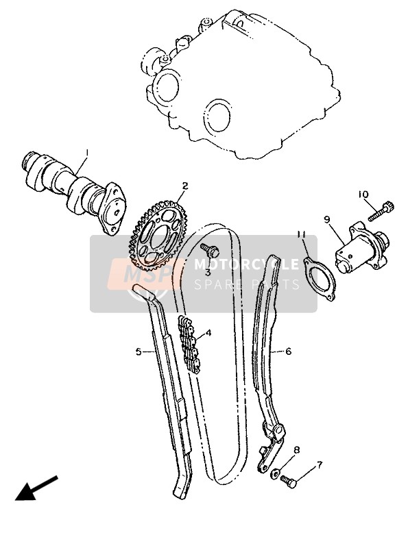 Yamaha XT600Z TENERE 1989 Camshaft & Chain for a 1989 Yamaha XT600Z TENERE