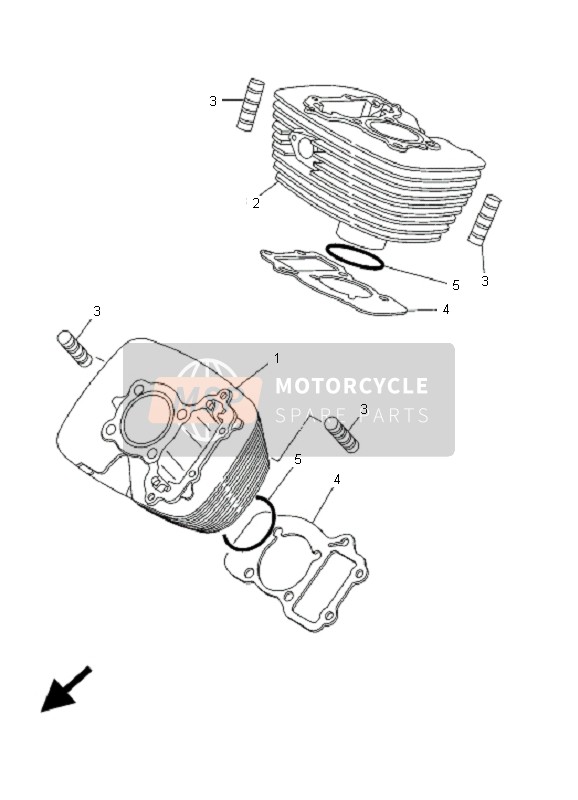 Yamaha XVS125 DRAGSTAR 2001 Cylinder for a 2001 Yamaha XVS125 DRAGSTAR