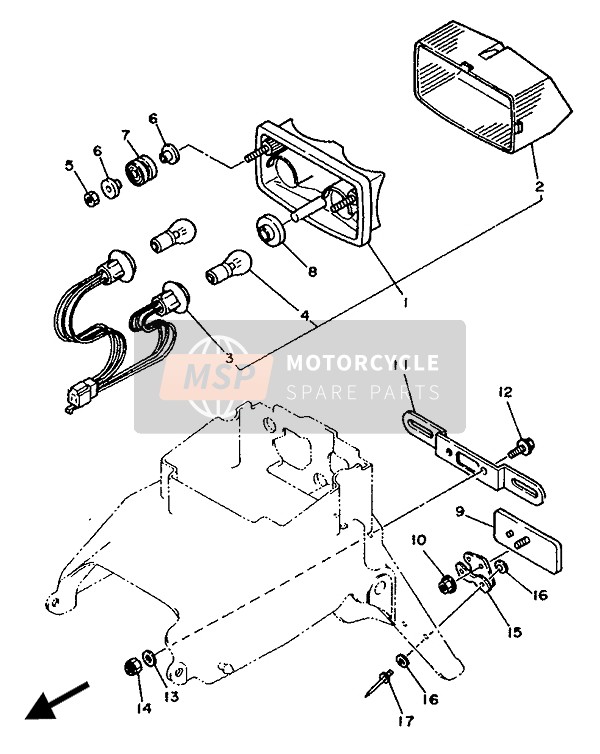 3LK847330000, Lens, Taillight, Yamaha, 0