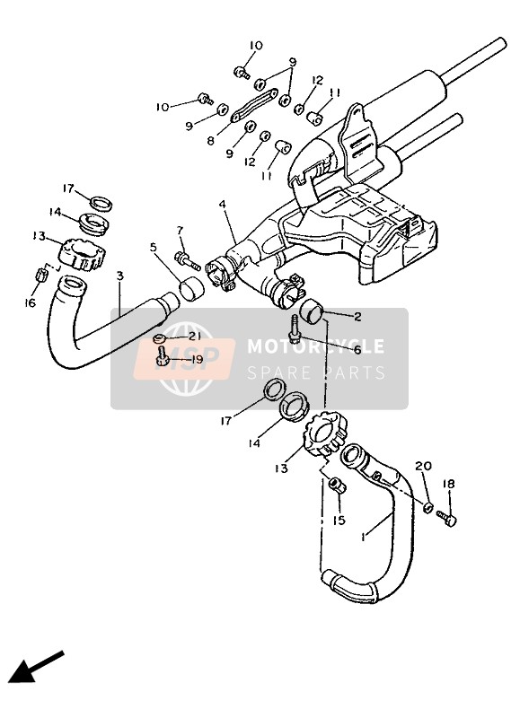 2TN147110100, Muffler 1, Yamaha, 0