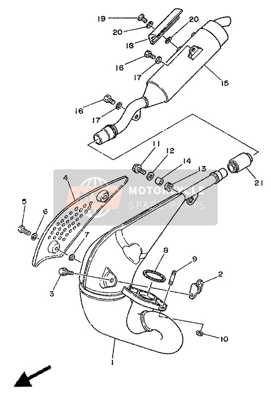 Yamaha DT125E 1990 Exhaust for a 1990 Yamaha DT125E