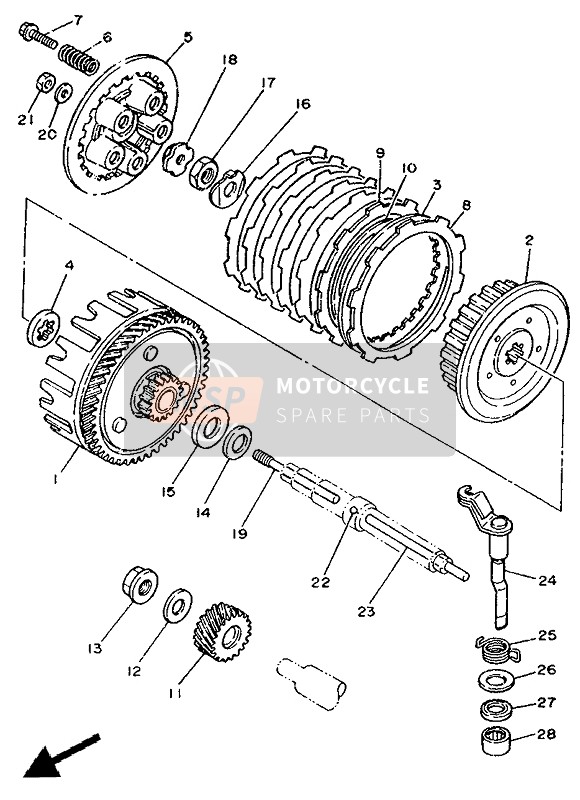 Yamaha DT125E 1990 Embrague para un 1990 Yamaha DT125E