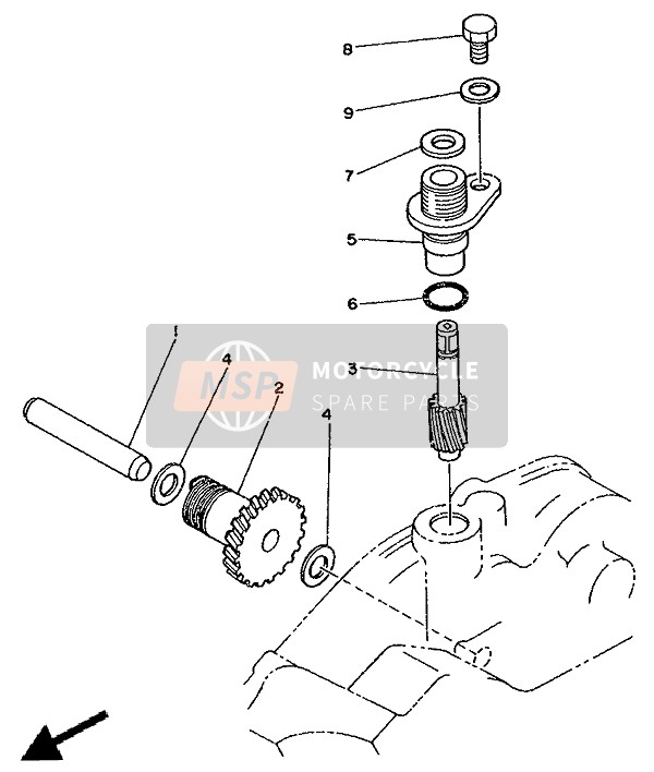 Yamaha DT125E 1990 Tachometer Gear for a 1990 Yamaha DT125E