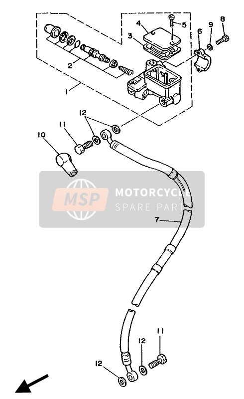 Yamaha DT125E 1990 Front Master Cylinder for a 1990 Yamaha DT125E