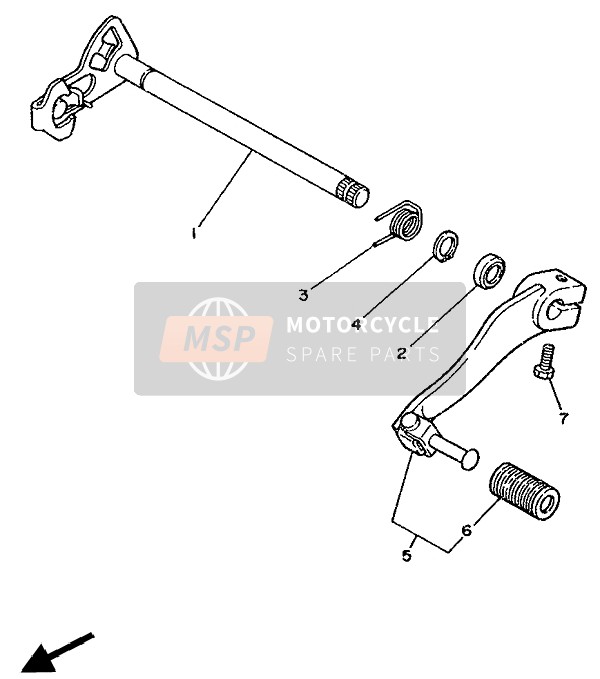 Yamaha DT125R 1990 Shift Shaft for a 1990 Yamaha DT125R