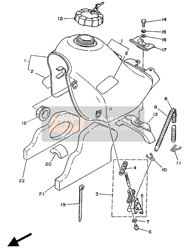 Yamaha DT125R 1990 TANK für ein 1990 Yamaha DT125R