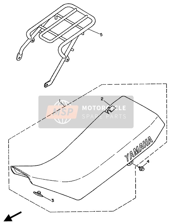 Yamaha DT125R 1990 Asiento para un 1990 Yamaha DT125R