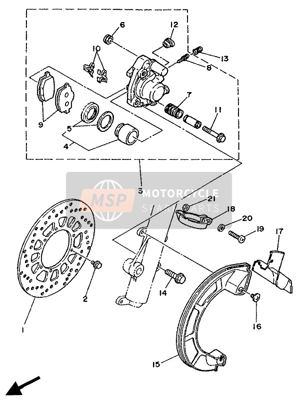 Yamaha DT125R 1990 BREMSSATTEL VORNE für ein 1990 Yamaha DT125R