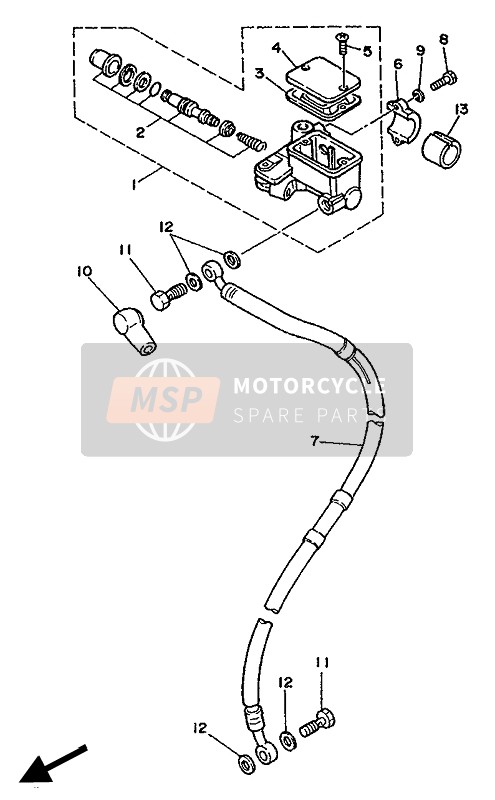 Yamaha DT125R 1990 HAUPTZYLINDER VORNE für ein 1990 Yamaha DT125R