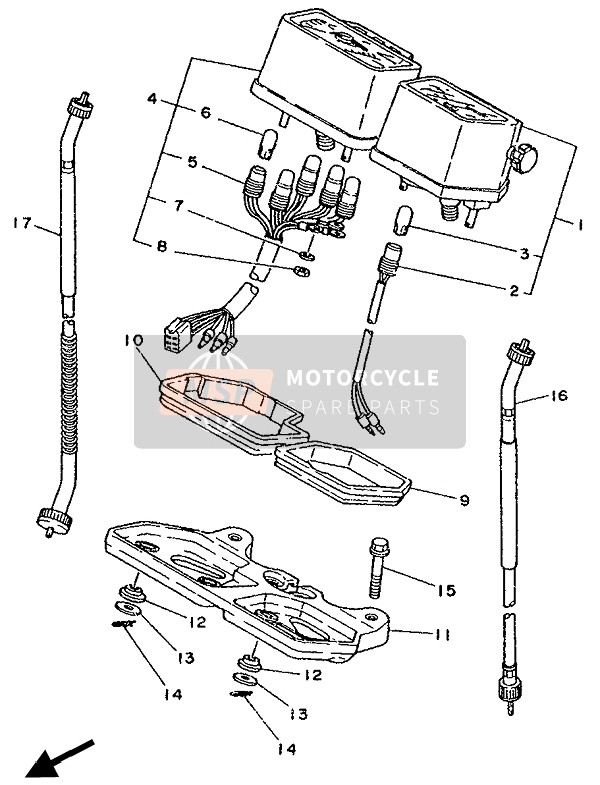 Yamaha DT125R 1990 Meter for a 1990 Yamaha DT125R