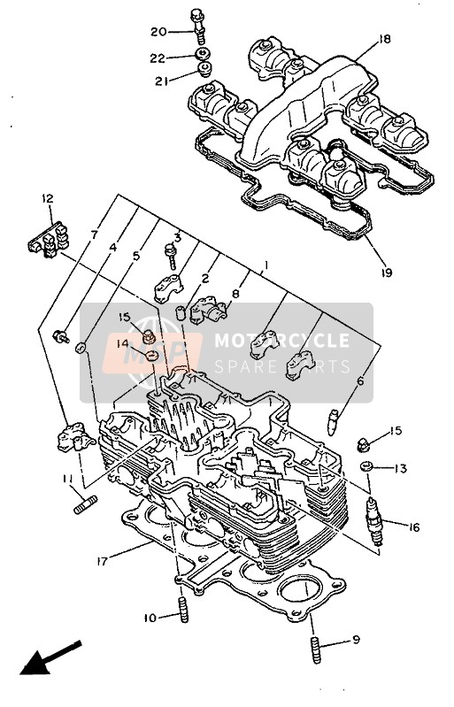 Yamaha FJ1200 1990 Cabeza de cilindro para un 1990 Yamaha FJ1200