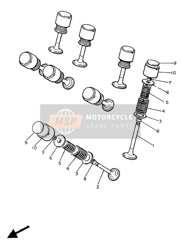 Yamaha FJ1200 1990 Soupape pour un 1990 Yamaha FJ1200