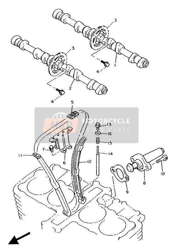 Yamaha FJ1200 1990 Arbre À Cames & Chaîne pour un 1990 Yamaha FJ1200