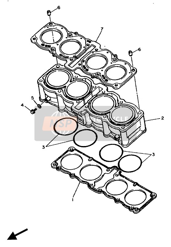 Yamaha FZR750R 1990 Cylinder for a 1990 Yamaha FZR750R