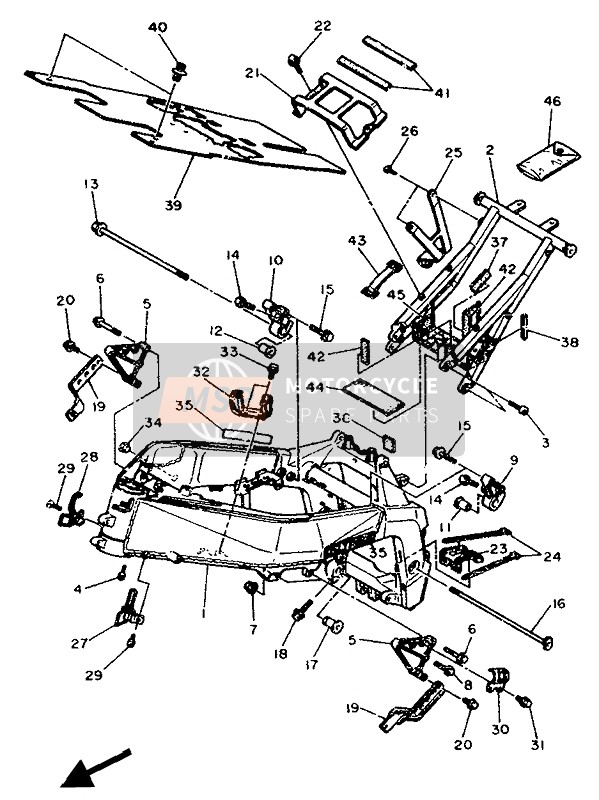 Yamaha FZR750R 1990 Cuadro para un 1990 Yamaha FZR750R