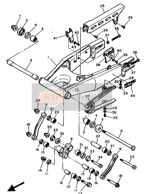 Yamaha FZR750R 1990 SCHWINGE HINTEN für ein 1990 Yamaha FZR750R