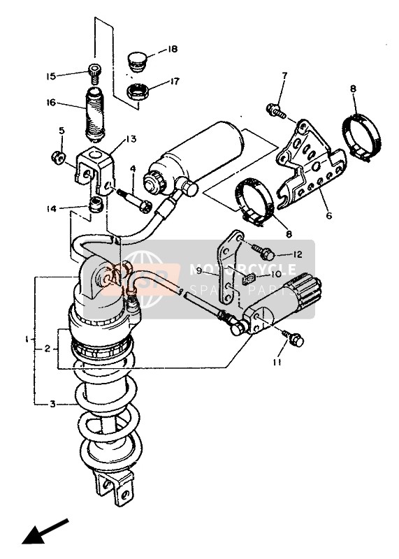 Yamaha FZR750R 1990 Suspension arrière pour un 1990 Yamaha FZR750R