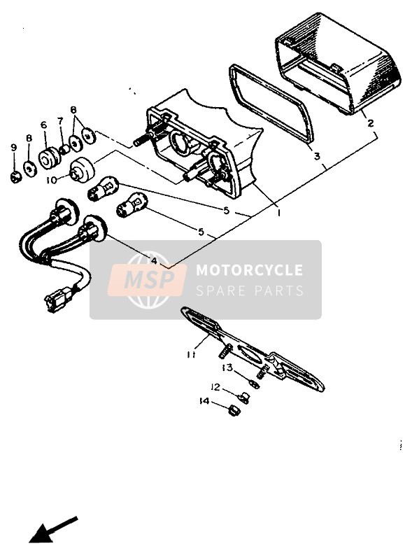 Yamaha FZR750R 1990 Fanale Posteriore per un 1990 Yamaha FZR750R