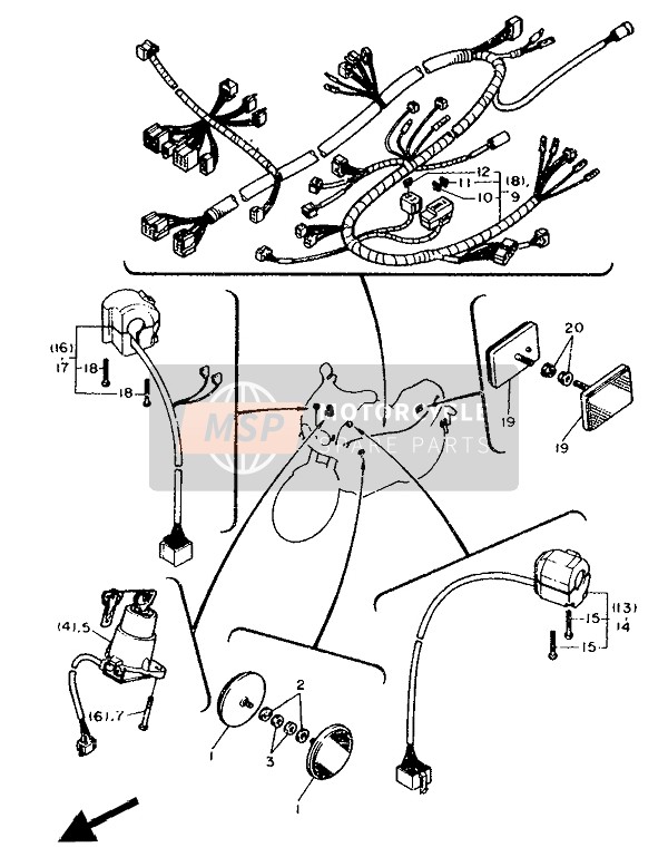 355851110100, Catadioptre,  Avant 1, Yamaha, 5