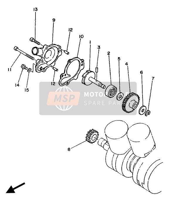 Yamaha TDR250 1990 Water Pump for a 1990 Yamaha TDR250