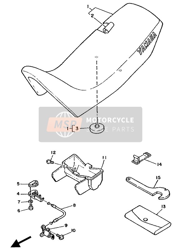 Yamaha TDR250 1990 Asiento para un 1990 Yamaha TDR250