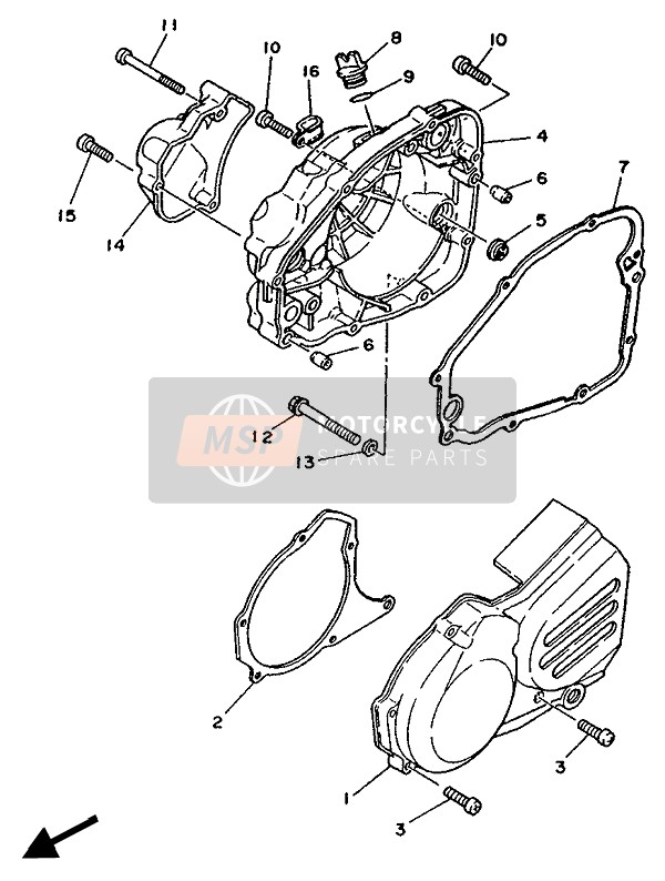 3PA154511100, Gasket, Carterdeksel 1, Yamaha, 2