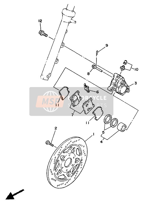 1WG259190000, • . Support, Pad, Yamaha, 2