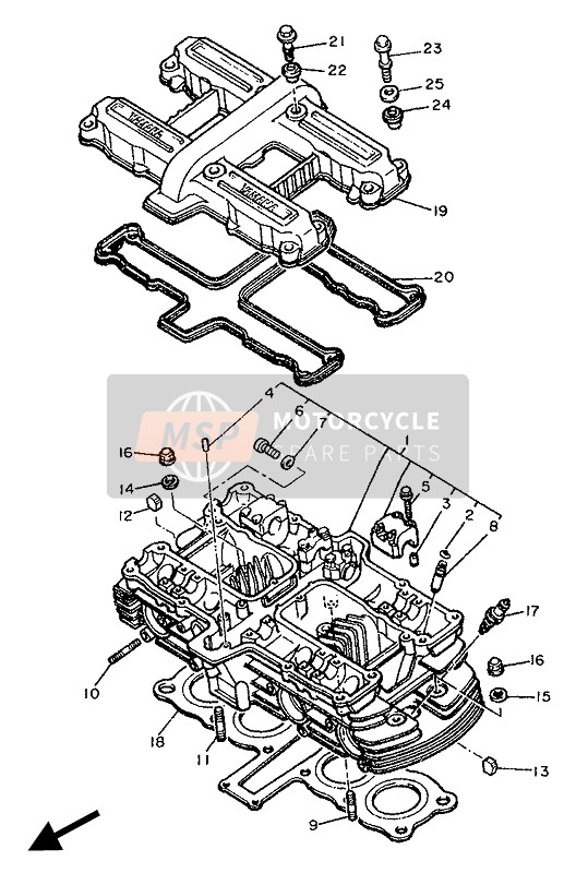 Yamaha XJ600 1990 Cylinder Head for a 1990 Yamaha XJ600