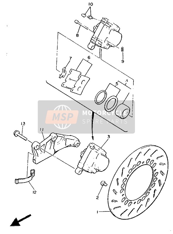 Yamaha XJ600 1990 Rear Brake Caliper for a 1990 Yamaha XJ600