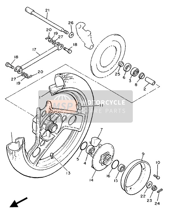 Yamaha XJ900 1990 Rueda trasera para un 1990 Yamaha XJ900