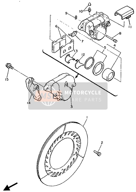 Yamaha XJ900 1990 Rear Brake Caliper for a 1990 Yamaha XJ900