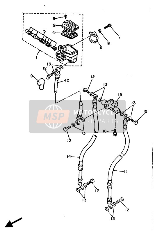 Yamaha XJ900 1990 Front Master Cylinder for a 1990 Yamaha XJ900